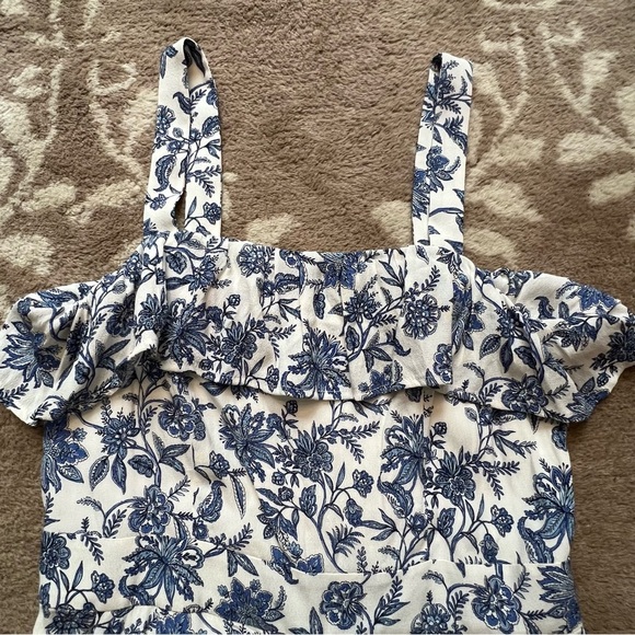 LOFT Trellis Garden Floral Sleeveless Wide Leg Jumpsuit size 0 - Picture 15 of 17